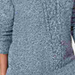 Karen Scott Women's Cable-Knit Panel Sweater Blue Size Small