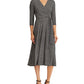 Ralph Lauren Women's 3/4 Sleeve MIDI Faux Wrap Dress Black Size 18