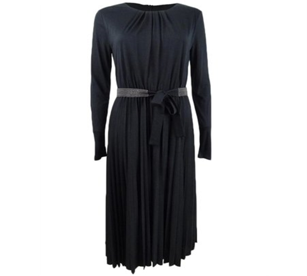 Marella Women Zufolo Pleated MIDI Dress Black Size M