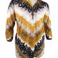 JM Collection Women's Printed Zip Neck Tunic Yellow Size 0X