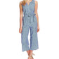 Vince Camuto Women's Ticking Stripe Belted Jumpsuit Blue Size Small