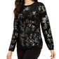 Alfani Women's Embellished Eyelash Sweater Black Size Medium