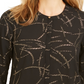 JM Collection Women's Printed Pleated-Back Blouse Black Size Large