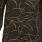 JM Collection Women's Printed Pleated-Back Blouse Black Size Large