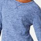 Karen Scott Women's Sport Space-Dye Microfleece Top Navy Size Small
