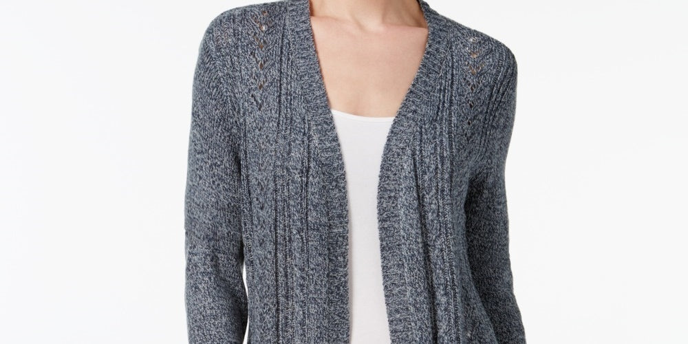 Karen Scott Women's Turbo Duster Cardigan Blue Size XX-Large
