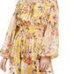 INC International Concepts Women's Printed Peasant Maxi Dress Yellow Size X-Small