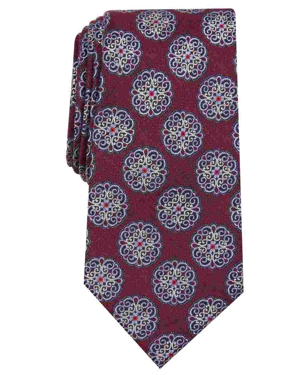 Tasso Elba Men's Classic Medallion Tie Red Size No Size