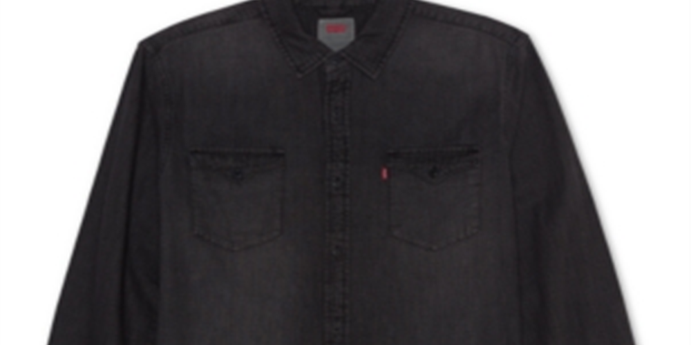 Levi's Men's Matthew New Western Denim Shirt Black -Smoke Gray Size S