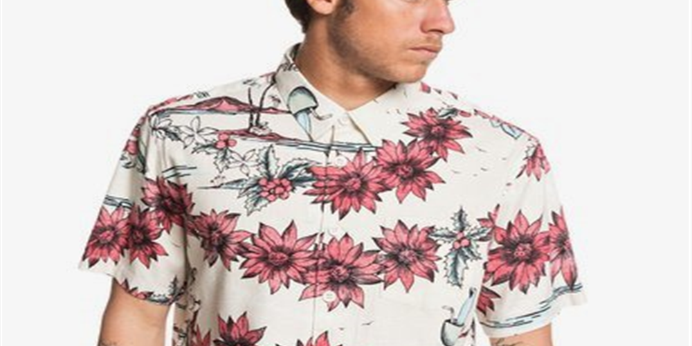 Quiksilver Men's San O Clause Rainy Day Sano Claus Shirt Gray Size XX-Large
