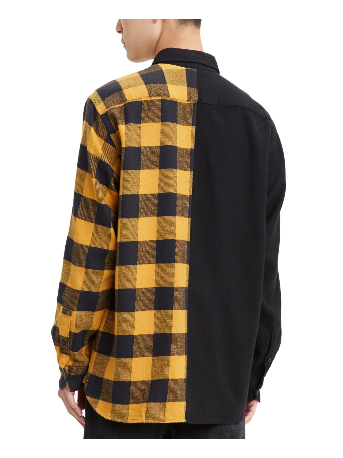 Levi's Men's Jackson Plaid Collar Button Down Shirt Black Size Large