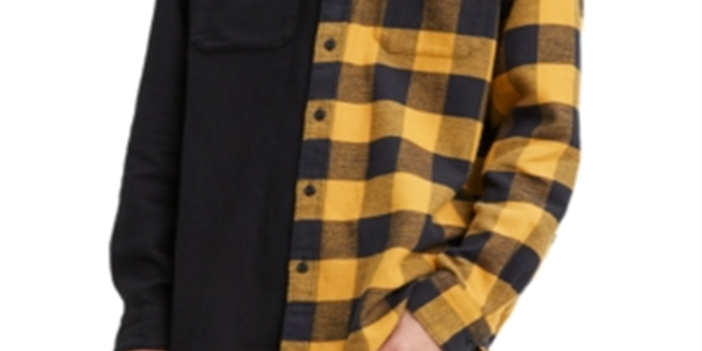 Levi's Men's Jackson Plaid Collar Button Down Shirt Black Size Large