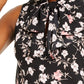 Bar III Women's Floral Print Sleeveless Top Black Size XX-Small