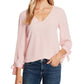 CeCe Women's Tie Sleeve Top Red Size Large