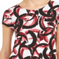 Alfani Women's Printed Round Hem T-Shirt Red -Black Size Petite L