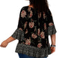 Style & Co Women's Plus Flounce Trim Printed Blouse Black Size 0X