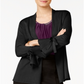 Alfani Women's Tie Sleeve Cardigan Black Size Petite S