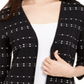 Alfani Women's Dot Stitch Open Front Cardigan Black Size Petite L
