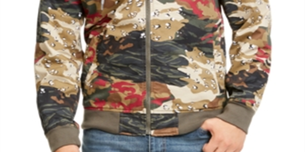 American Rag Men's Camo Cold Weather Bomber Jacket Brown Size Medium