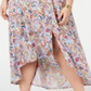NY Collection Women's Plus Printed Cold Shoulder Maxi Dress Blue Size XXX-Large