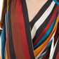 INC International Concepts Women's Striped Surplice Neck Top Orange Size Petite Small