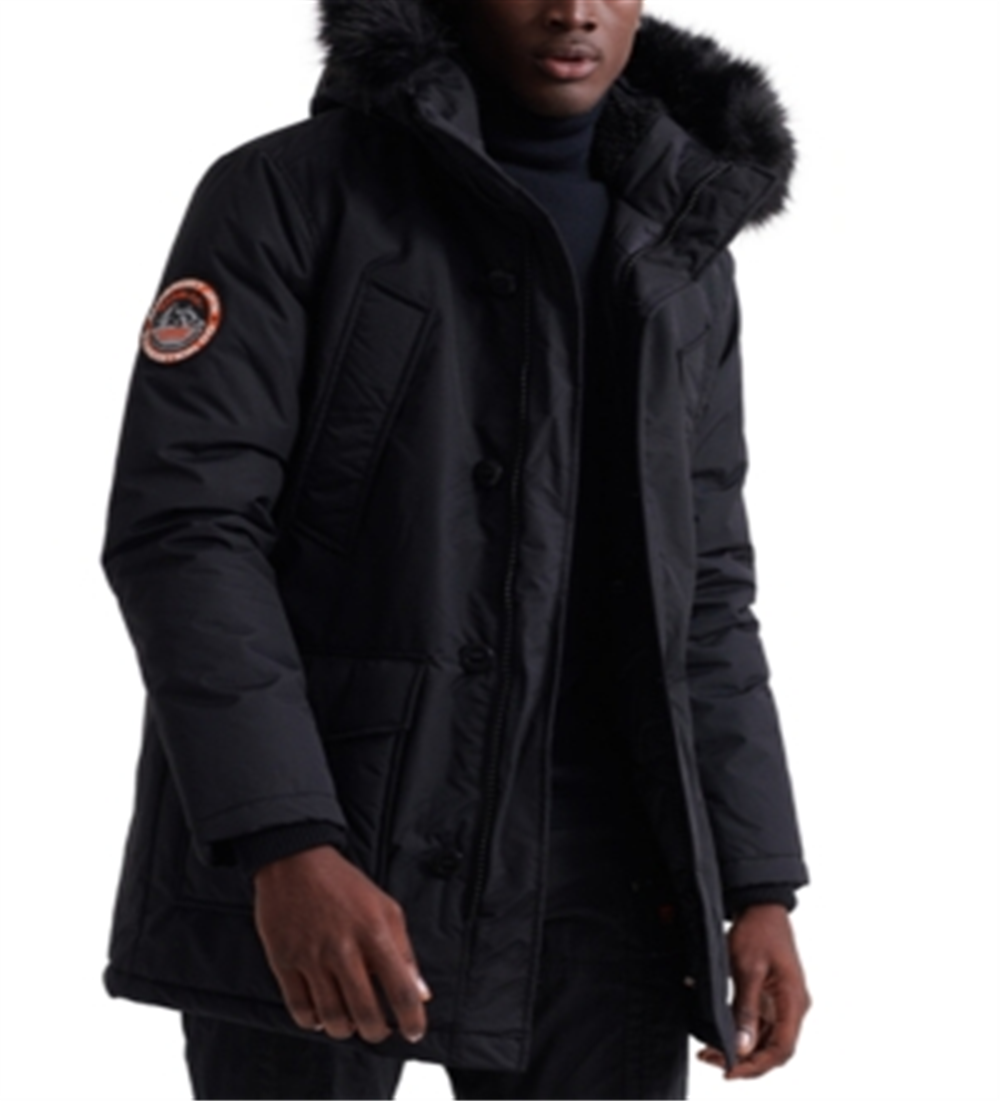 Superdry Men's Everest Parka Hooded Black Size M
