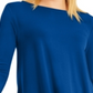 Alfani Women's Solid Swing Top Blue Size Petite L