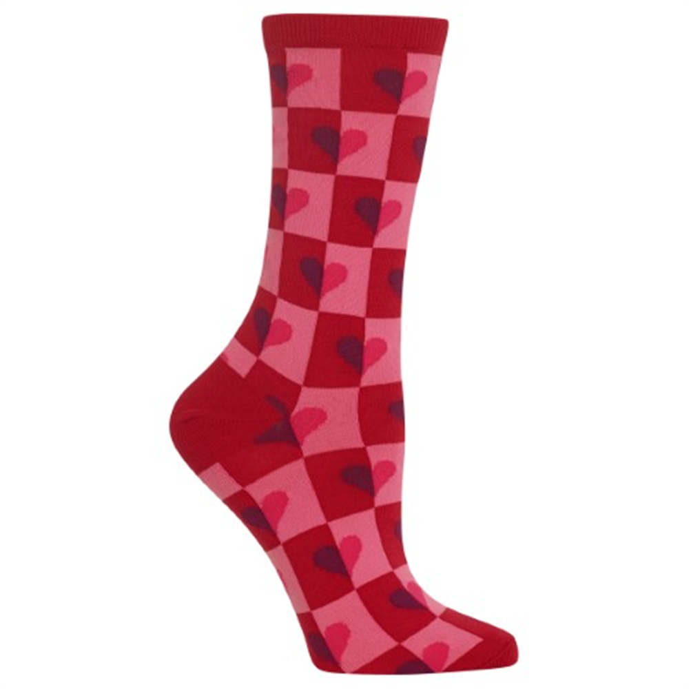 Hot Sox महिलाओं के हाफ हार्ट्स क्रू सॉक्स शू लाल साइज़ 4-10.5