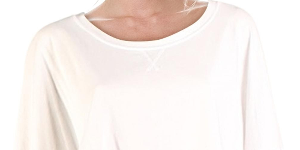 Free People Women's Cotton Casual T-Shirt White Size Medium