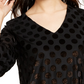 Alfani Women's Black Polka Dot 3/4 Sleeve Top  Size S Black Size Small