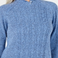 Karen Scott Women's Mock Neck Cable Knit Sweater Blue Size Petite S