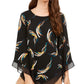 Alfani Women's Printed Poncho Top Black Size Petite Small