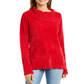 Karen Scott Women's Envelope Neck Chenille Sweater Red Size Petite S/M