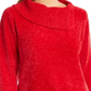 Karen Scott Women's Envelope Neck Chenille Sweater Red Size Petite S/M