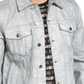 Guess Men's LargeL Denim Classic Slim Fit Logo Jacket Gray Size Size Large