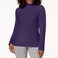 Karen Scott Women's Cotton Mock Neck Top Purple Size Medium