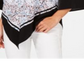 Alfani Women's Printed Poncho Blouse Blue/Brown Size Petite XL