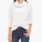 Style & Co Women's Faux Fur Solid Long Sleeve Turtle Neck Sweater White Size Petite Medium