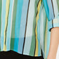 INC International Concepts Women's Vertical Stripe Button Up Shirt Green Size Petite Small