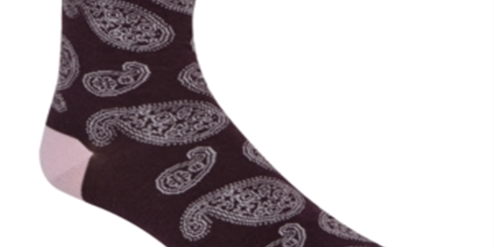 Cole Haan Men's Paisley Dress Crew Socks Pink-Berry Jam Size 7-12