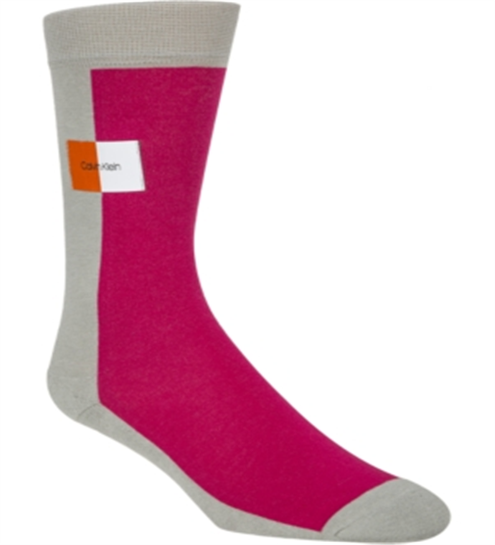 Calvin Klein Men's Colorblock Crew Dress Socks Gray Size -7-12
