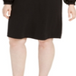 Alfani Women's Plus Embellished-Sleeve Shift Dress Black Size 0X