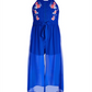 Sequin Hearts Big Girl's Lace Walk Through Romper Blue Size 12