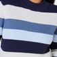 Karen Scott Women's Striped Mock Neck Cotton Sweater Blue Size Petite S/M