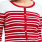 Karen Scott Women's Striped Cardigan Red Size PSM