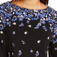 Charter Club Women's Floral Print Bell Sleeve Blouse Blue Size X-Small
