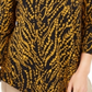 JM Collection Women's Floral Print Top Black-Gold Size Petite L