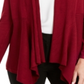 JM Collection Women's Mixed Ribbed Flyaway Cardigan Cherry Pie Size Petite S