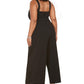 Emerald Sundae Women's Plus Sweetheart Neck Sleeveless Jumpsuit Black Size 22