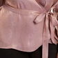 INC International Concepts Women's Plus Snake Embossed Faux Wrap Top Pale Mauve Size 0X